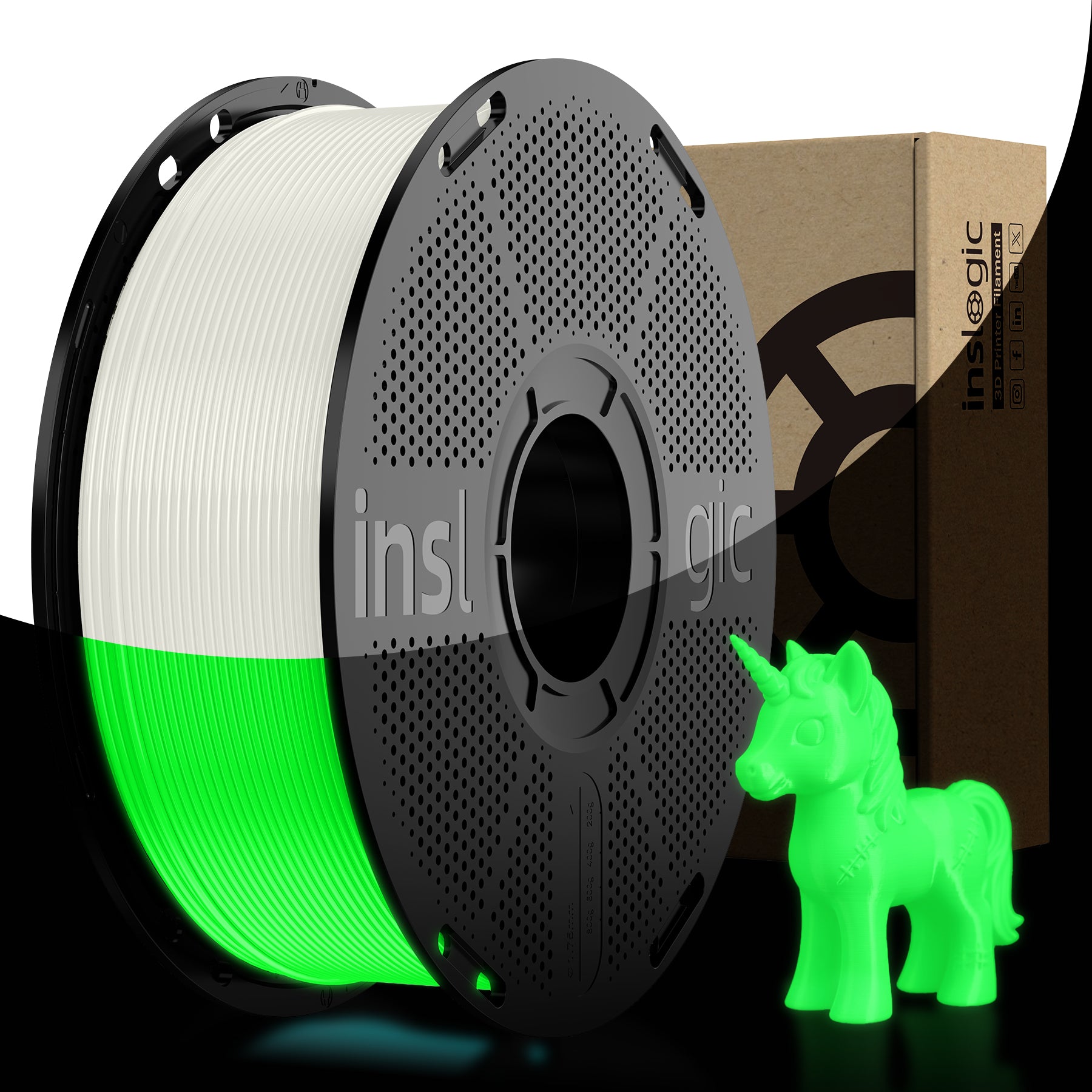 Inslogic Glow in The Dark PLA Filament